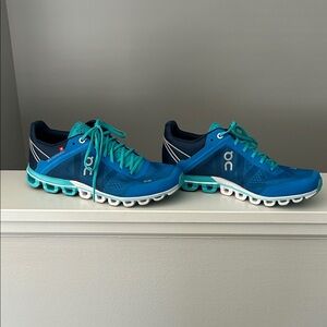 On Running Navy and Teal Sneakers